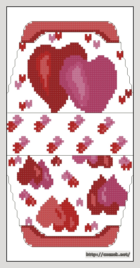 Download embroidery patterns by cross-stitch  - Сердечки