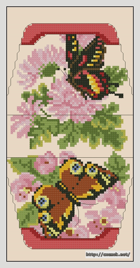 Download embroidery patterns by cross-stitch  - Бабочки
