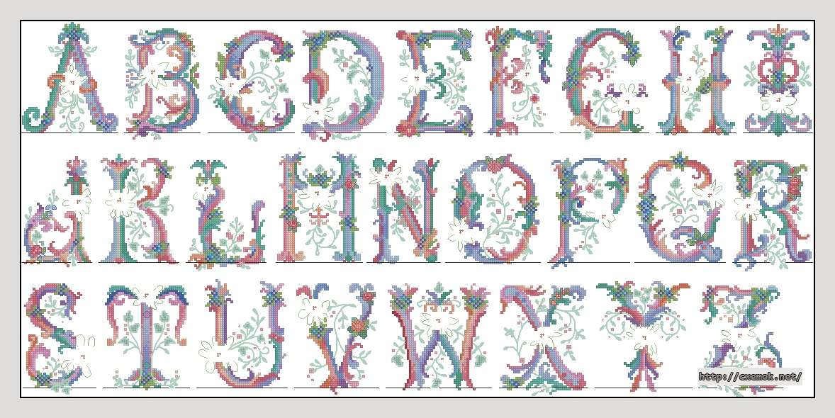 Завантажити схеми вишивки нитками / хрестом  - Victorian alphabet, автор 