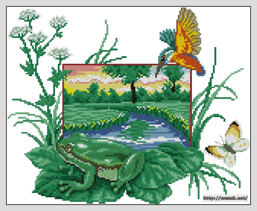 Download embroidery patterns by cross-stitch  - Riverside wildlife, author 