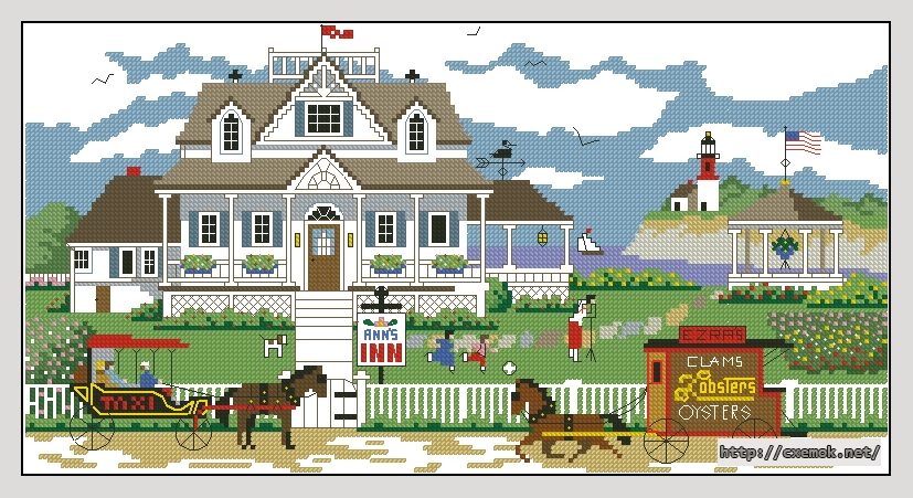 Download embroidery patterns by cross-stitch  - Seaside inn, author 