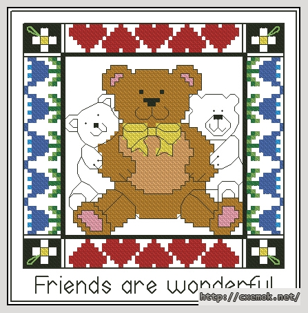 Download embroidery patterns by cross-stitch  - Friends are wonderful, author 