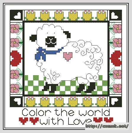 Download embroidery patterns by cross-stitch  - Color the world, author 