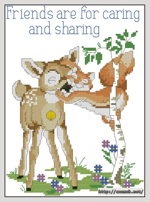 Download embroidery patterns by cross-stitch  - Friends are for, author 