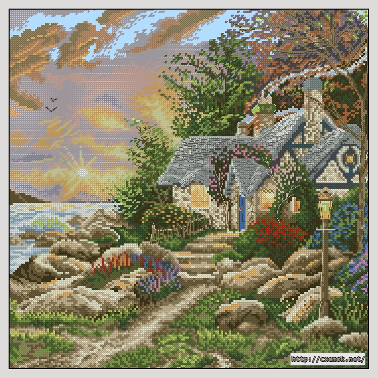 Download embroidery patterns by cross-stitch  - Seaside hideaway, author 
