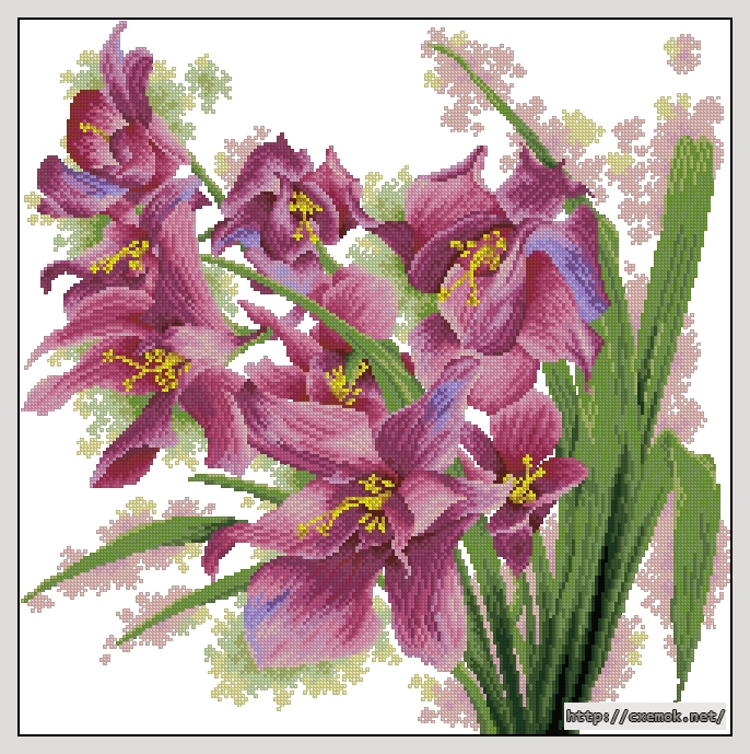 Download embroidery patterns by cross-stitch  - Lovely orchids, author 