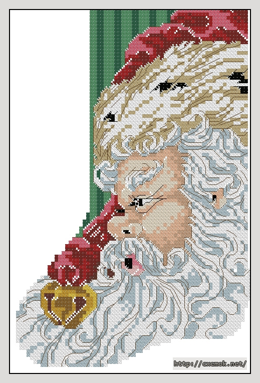 Download embroidery patterns by cross-stitch  - Jolly santa stocking