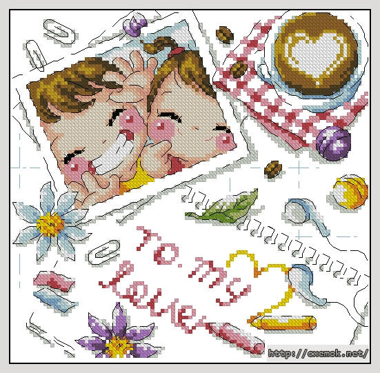 Download embroidery patterns by cross-stitch  - Love table, author 