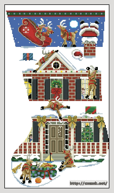 Download embroidery patterns by cross-stitch  - Bad landing stocking, author 