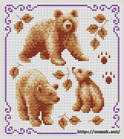 Download embroidery patterns by cross-stitch  - En famille, author 