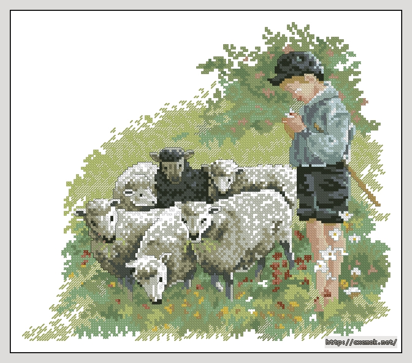 Скачать схемы вышивки нитками / крестом  - Пастушок