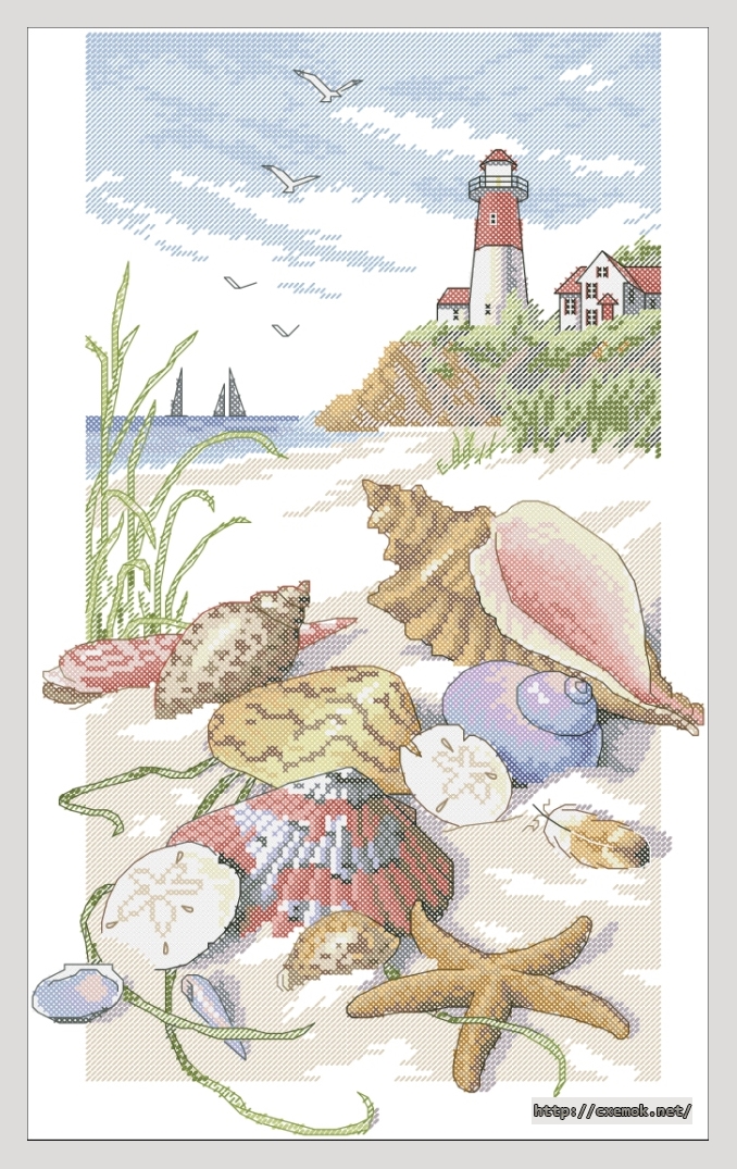 Download embroidery patterns by cross-stitch  - Seaside treasures, author 