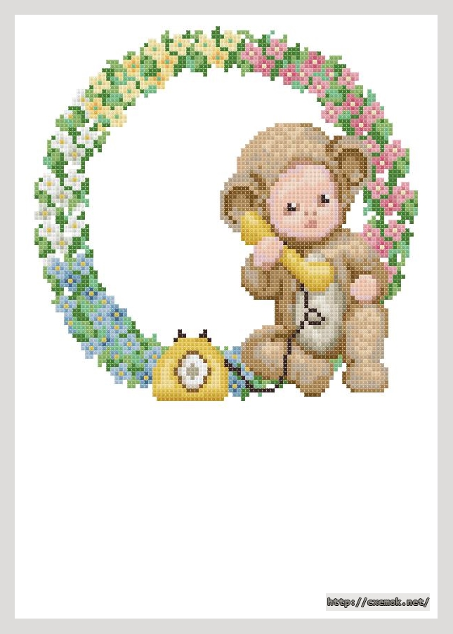 Download embroidery patterns by cross-stitch  - Birth announcement - circle, author 