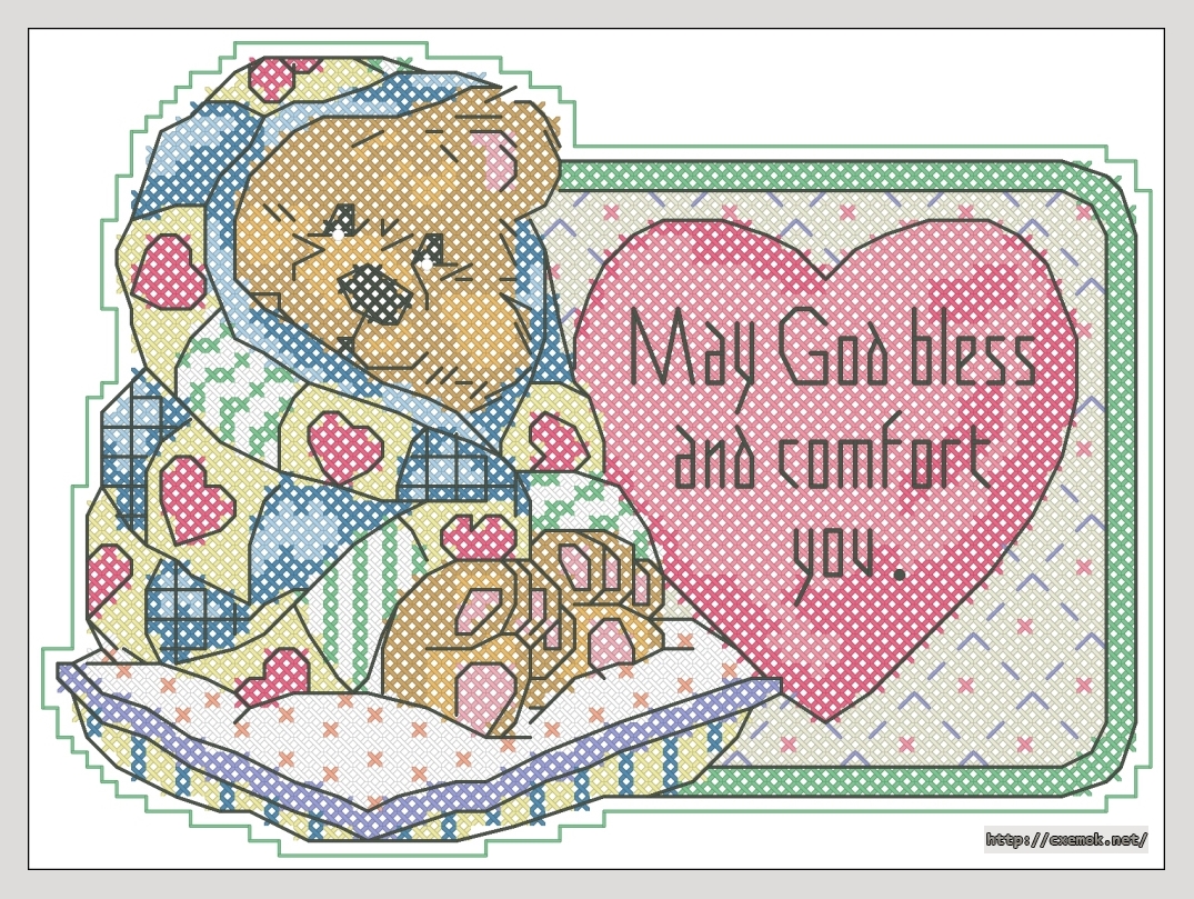 Download embroidery patterns by cross-stitch  - May god bless, author 