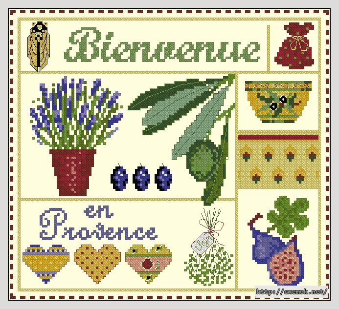 Download embroidery patterns by cross-stitch  - Bienvenue en provenсe, author 