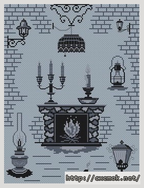 Download embroidery patterns by cross-stitch  - Lampes, author 