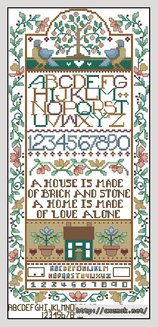 Download embroidery patterns by cross-stitch  - Home sampler, author 