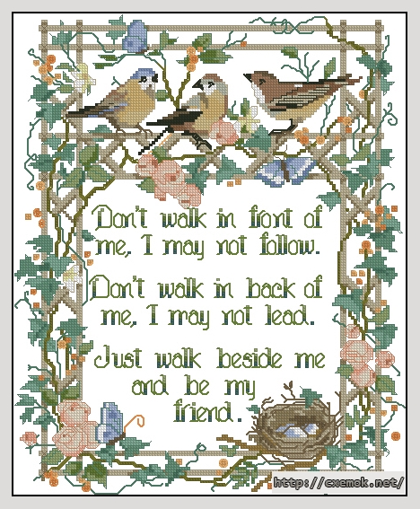 Download embroidery patterns by cross-stitch  - Walk beside me, author 