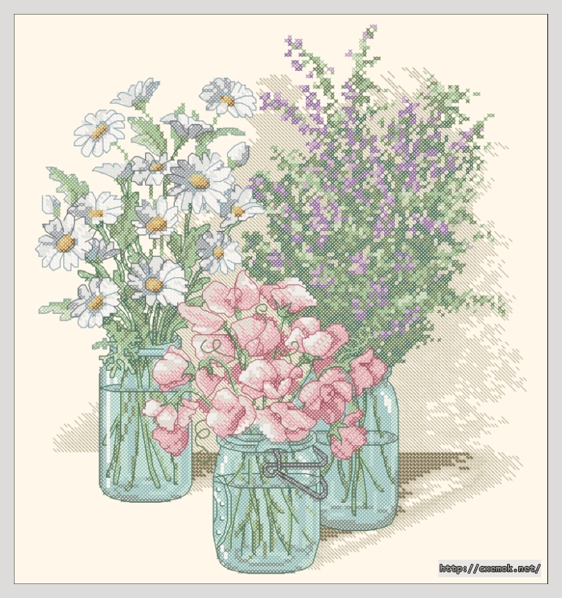Download embroidery patterns by cross-stitch  - Wildflower trio, author 