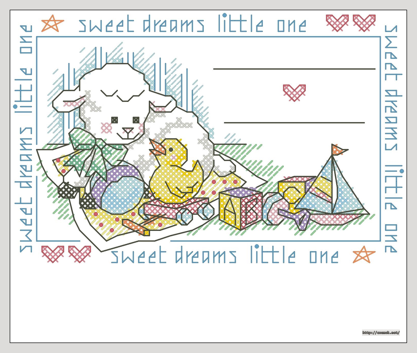 Download embroidery patterns by cross-stitch  - Baby dreams birth record, author 