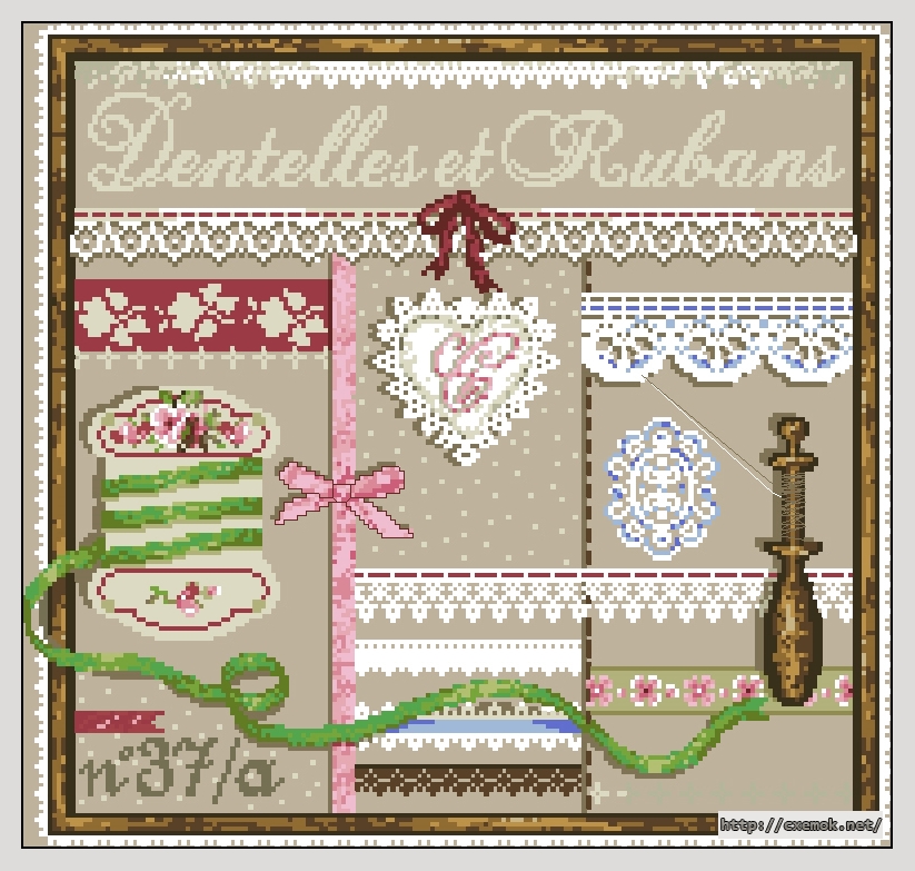 Download embroidery patterns by cross-stitch  - Dentelles et rubans, author 