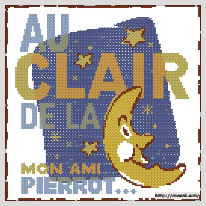 Download embroidery patterns by cross-stitch  - Mon ami pierrot, author 