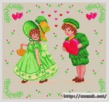 Download embroidery patterns by cross-stitch  - Rencontre, author 