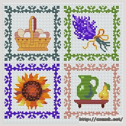 Download embroidery patterns by cross-stitch  - La campagne, author 