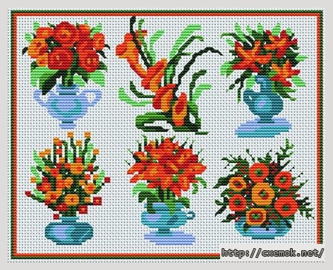 Download embroidery patterns by cross-stitch  - Bouquets de fleurs, author 