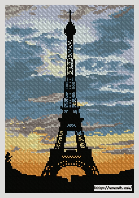 Скачать схему вышивки нитками La Tour Eiffel