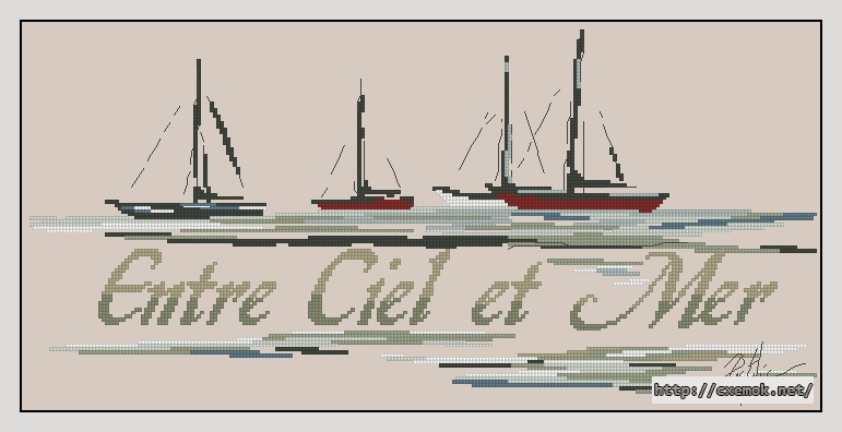 Download embroidery patterns by cross-stitch  - Entre ciel et mer, author 