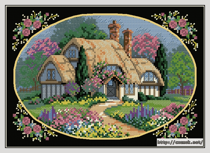 Download embroidery patterns by cross-stitch  - Enchanted cottage, author 