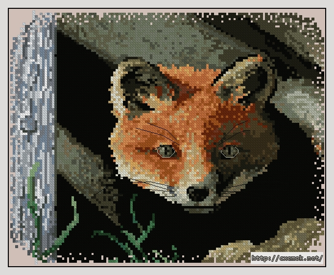 Download embroidery patterns by cross-stitch  - Red fox, author 