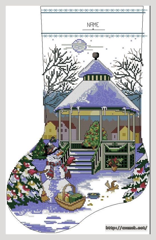 Download embroidery patterns by cross-stitch  - The gazebo stocking, author 