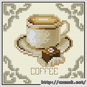 Download embroidery patterns by cross-stitch  - Coffee, author 