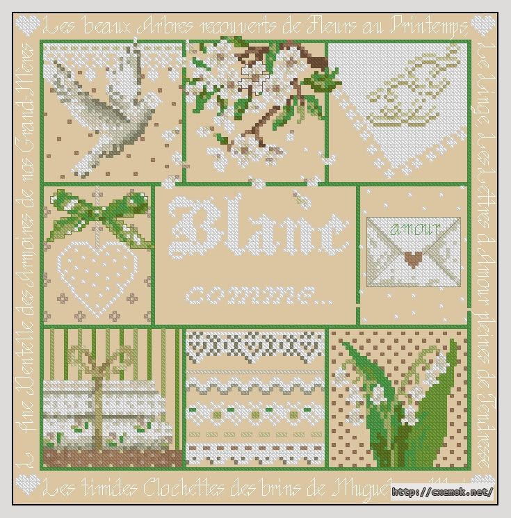 Download embroidery patterns by cross-stitch  - Blanc comme..., author 