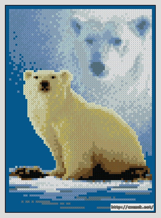 Скачать схемы вышивки нитками / крестом  - Polar bear, автор 