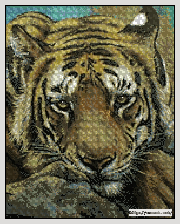 Скачать схемы вышивки нитками / крестом  - Siberian tiger, автор 