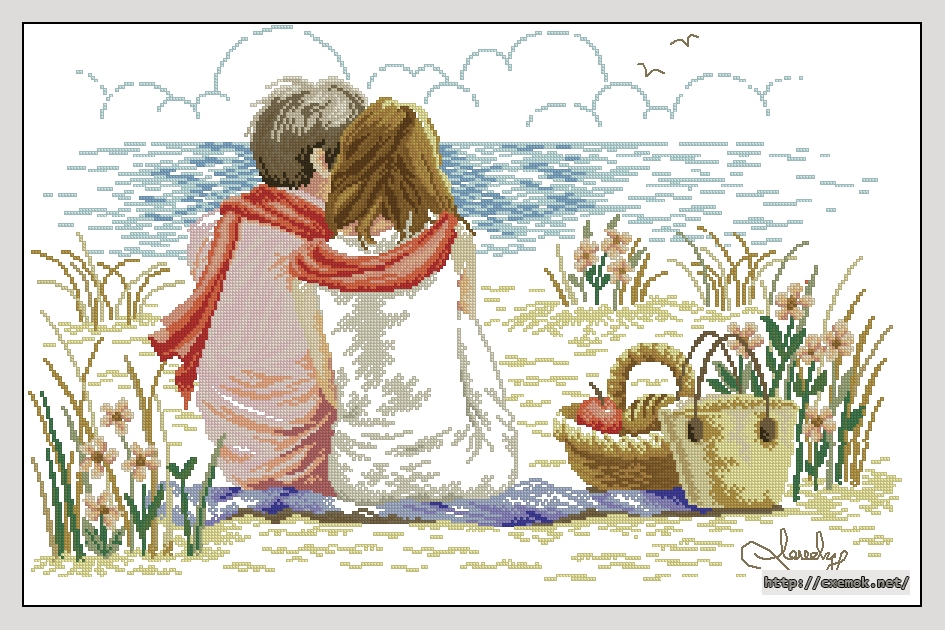 Download embroidery patterns by cross-stitch  - Our peaceful time, author 
