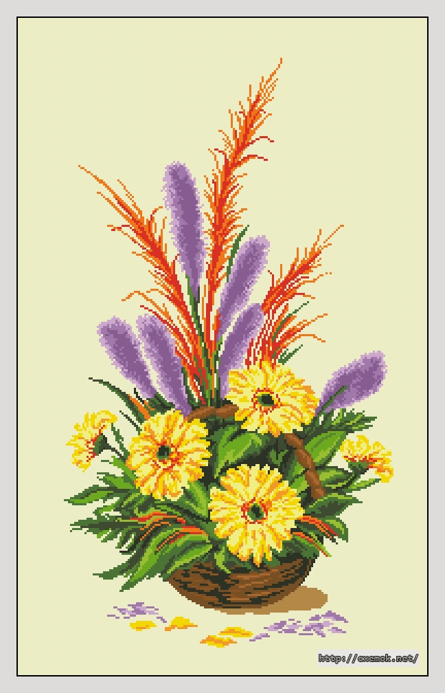 Download embroidery patterns by cross-stitch  - Ikebana cu liatris, author 