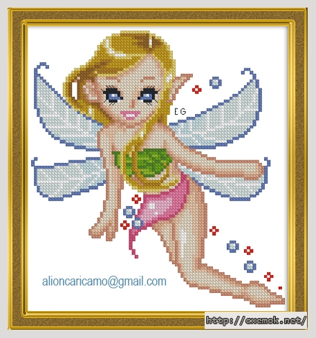 Download embroidery patterns by cross-stitch  - Fata, author 