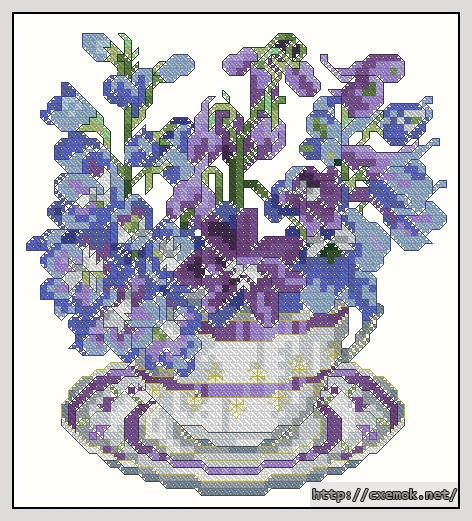 Download embroidery patterns by cross-stitch  - July-delphinium, author 