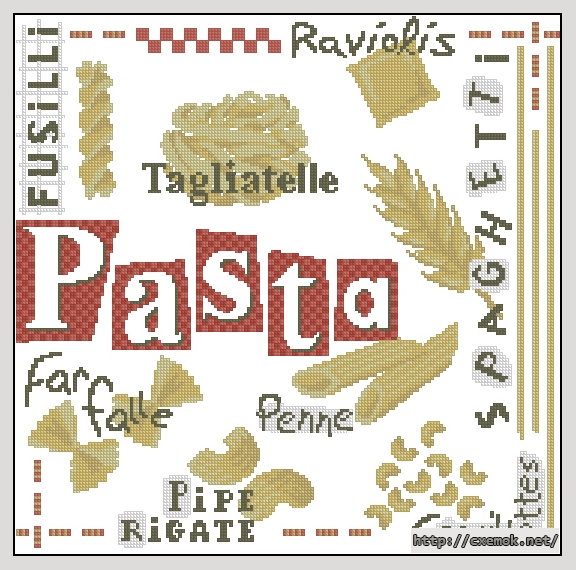 Завантажити схеми вишивки нитками / хрестом  - Pasta, автор 