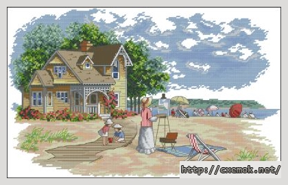 Download embroidery patterns by cross-stitch  - Seaside retreat, author 