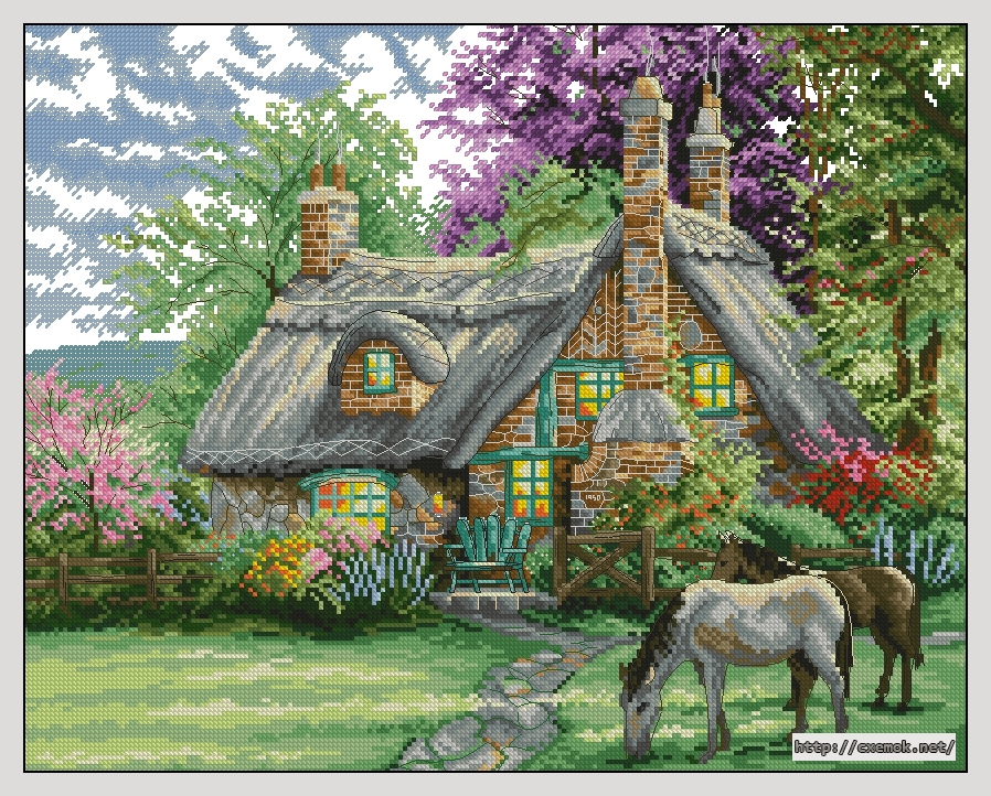 Download embroidery patterns by cross-stitch  - A perfect summer day, author 