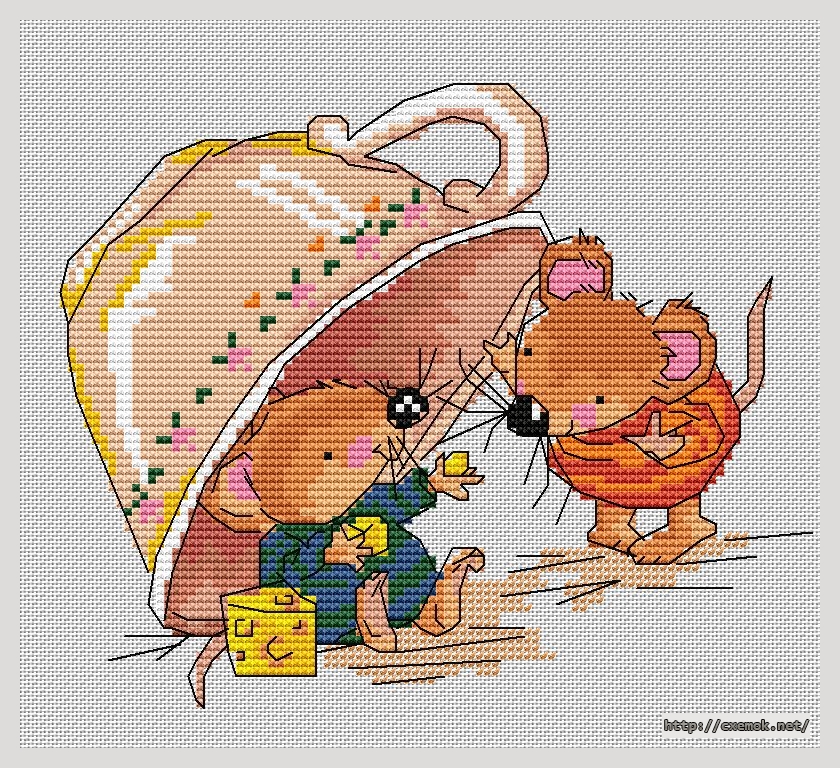 Download embroidery patterns by cross-stitch  - Want cheese, author 