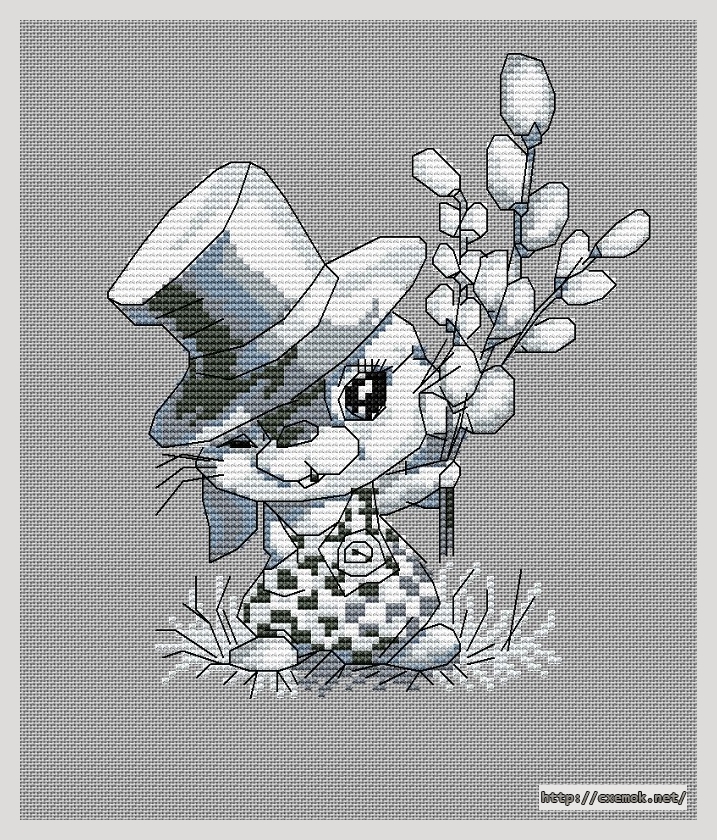 Download embroidery patterns by cross-stitch  - Rabbit and willow, author 