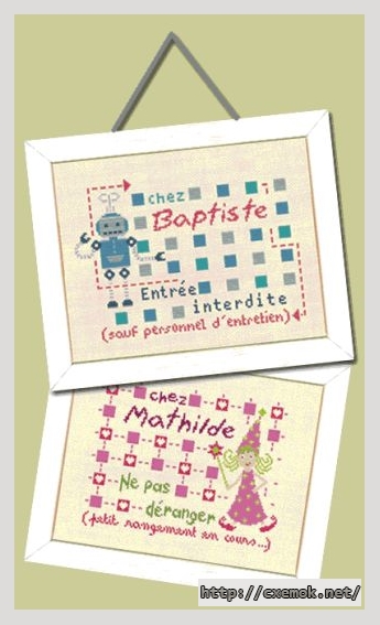 Download embroidery patterns by cross-stitch  - Panneaux de porte chambre d''enfants, author 