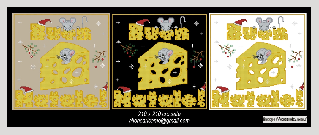 Download embroidery patterns by cross-stitch  - Buon natale! (topolini), author 