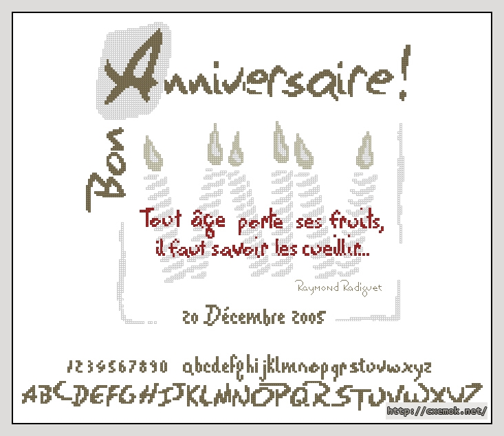 Download embroidery patterns by cross-stitch  - Bon anniviersaire, author 
